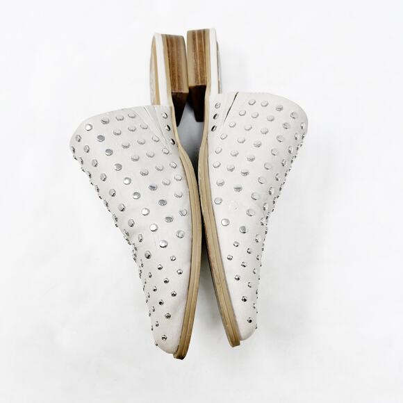 [DV Dolce Vita] Ismenia Cream Studded Pointed Toe Slip On Mules Flats Size 8.5 - Picture 7 of 11